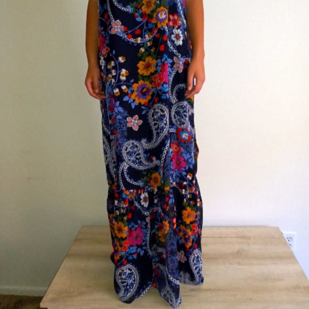 Floral Maxi Dress, Multi Color, Size XL - Picture 2 of 9